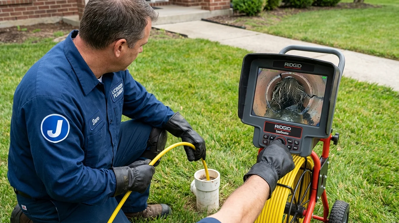 Sewer camera inspection being performed by Johns Plumbing LLC in Fonda